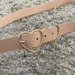 Torrid blush pink and gold heart buckle belt